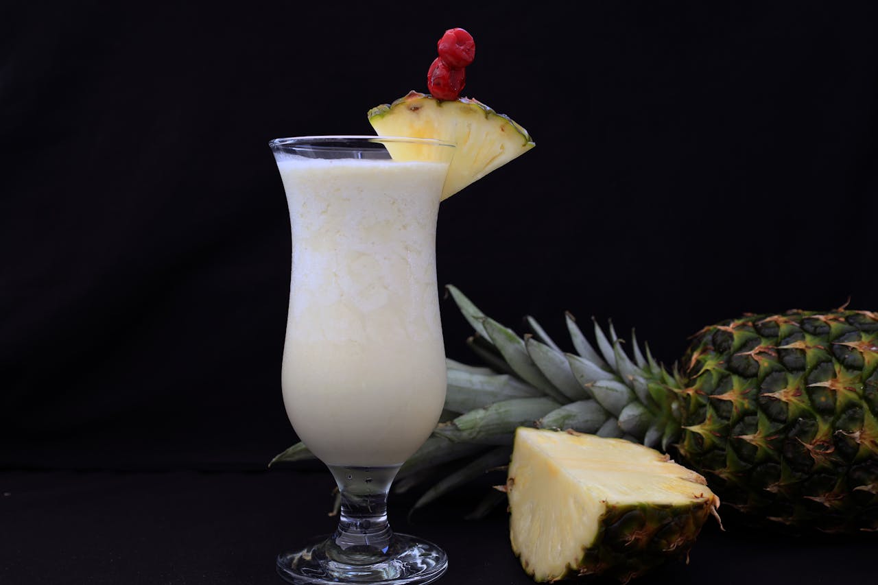 <ol> <li> 1 cup pineapple juice </li> <li> 1/2 cup coconut cream </li> <li> 1/2 cup club soda </li> <li> Pineapple wedges for garnish </li> <li> Maraschino cherry for garnish </li> </ol> :: Pexels