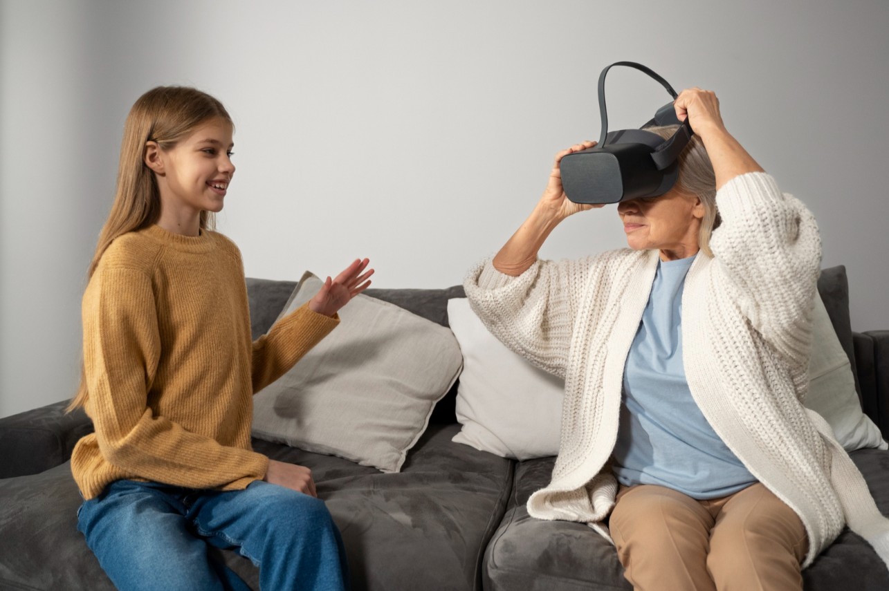 <p> One of the most heartwarming ways baby boomers are using VR is to connect with their grandchildren. Virtual reality gaming provides a shared platform for fun and interaction, bridging the generational gap. Multiplayer VR games like Beat Saber, Rec Room, and VR Chat offer exciting opportunities for shared adventures and friendly competition. Whether it is teaming up for a virtual quest or competing in a lighthearted game, these experiences foster stronger relationships and create cherished memories. VR gaming is a perfect way for older adults to engage with younger family members, showing that technology can bring people closer together. Grandparents can also use VR as an opportunity to learn from their tech-savvy grandchildren, further strengthening their bond while embracing modern entertainment. </p> :: Freepik