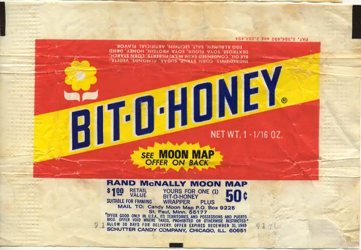 <p>Bit-O-Honey is known for its long-lasting, chewy texture and sweet honey-almond flavor. Wrapped in yellow wax paper, this candy has been a staple since 1924.</p> ::MorrisS