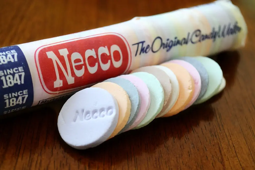 <p>First produced in 1847, Necco Wafers are thin, colorful discs with a chalky texture. They come in a variety of flavors, including clove, licorice, and wintergreen, evoking a taste of nostalgia.</p> ::newengland.com