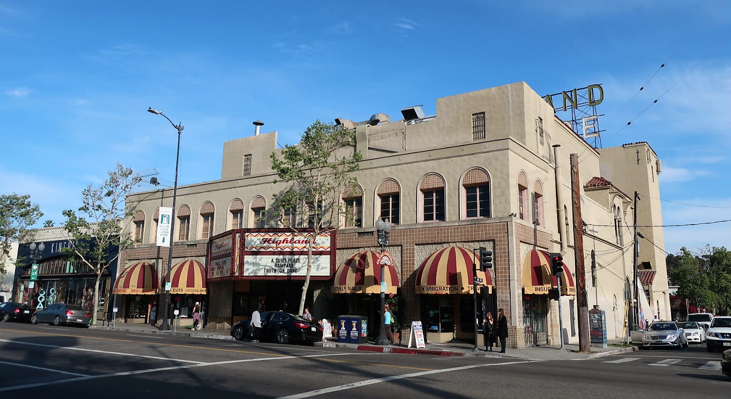 <p>Opened in 1925, the Highland Theatre was a cornerstone of Los Angeles’ Highland Park neighborhood. Designed by architect Lewis Arthur Smith, it featured a Moorish/Spanish Colonial Revival style and initially seated 1,450 patrons. In the early 1980s, it was converted into a triplex, reducing its capacity. After nearly a century of operation, the theater closed on February 29, 2024, due to an inability to recover from the pandemic-induced shutdowns and changing movie-going habits.</p> ::losangelestheatres.blogspot.com